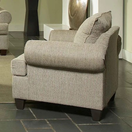 Casual Upholstered Chair with Sock Arms